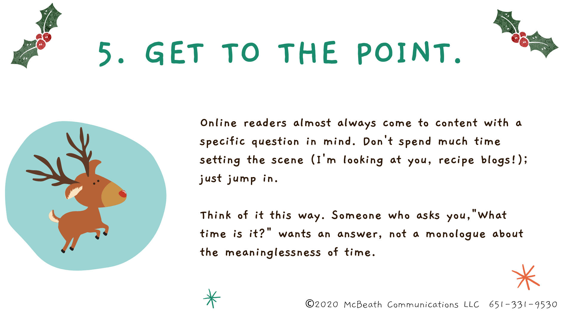 Get to the point
